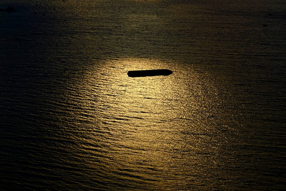 landscape, island, java, black, sunset, ship, no people, silhouette HD wallpaper