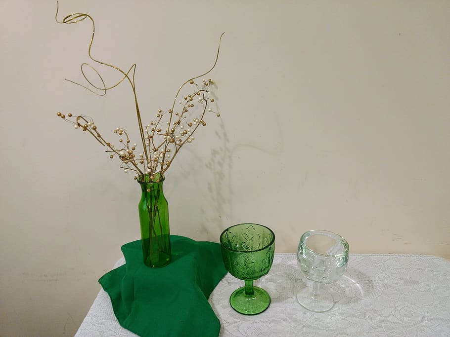 Glass stemware, copas de cristal, indoors, table, drinking glass, HD wallpaper