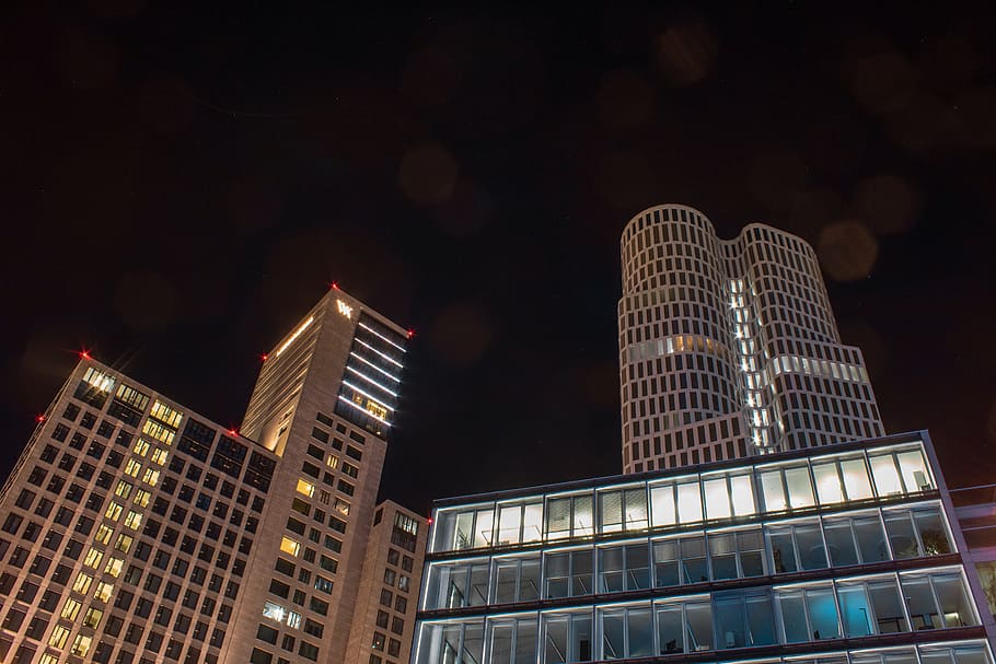 architecture, berlin, germany, city, nightlife, long exposure HD wallpaper