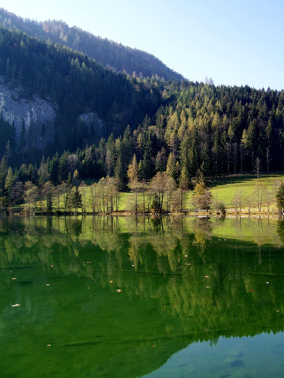 landscape, mountain lake, reflection, water, tree, waterfront HD wallpaper