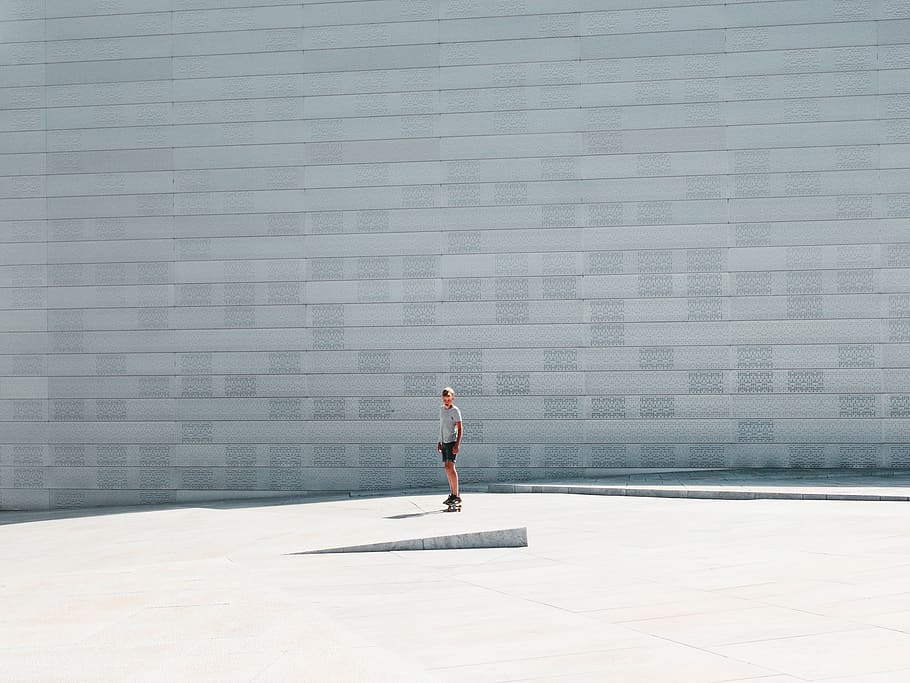 man playing with skateboard, person, human, wall, floor, norway HD wallpaper