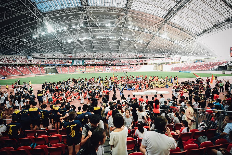 soccer field, crowd, audience, person, human, people, singapore HD wallpaper