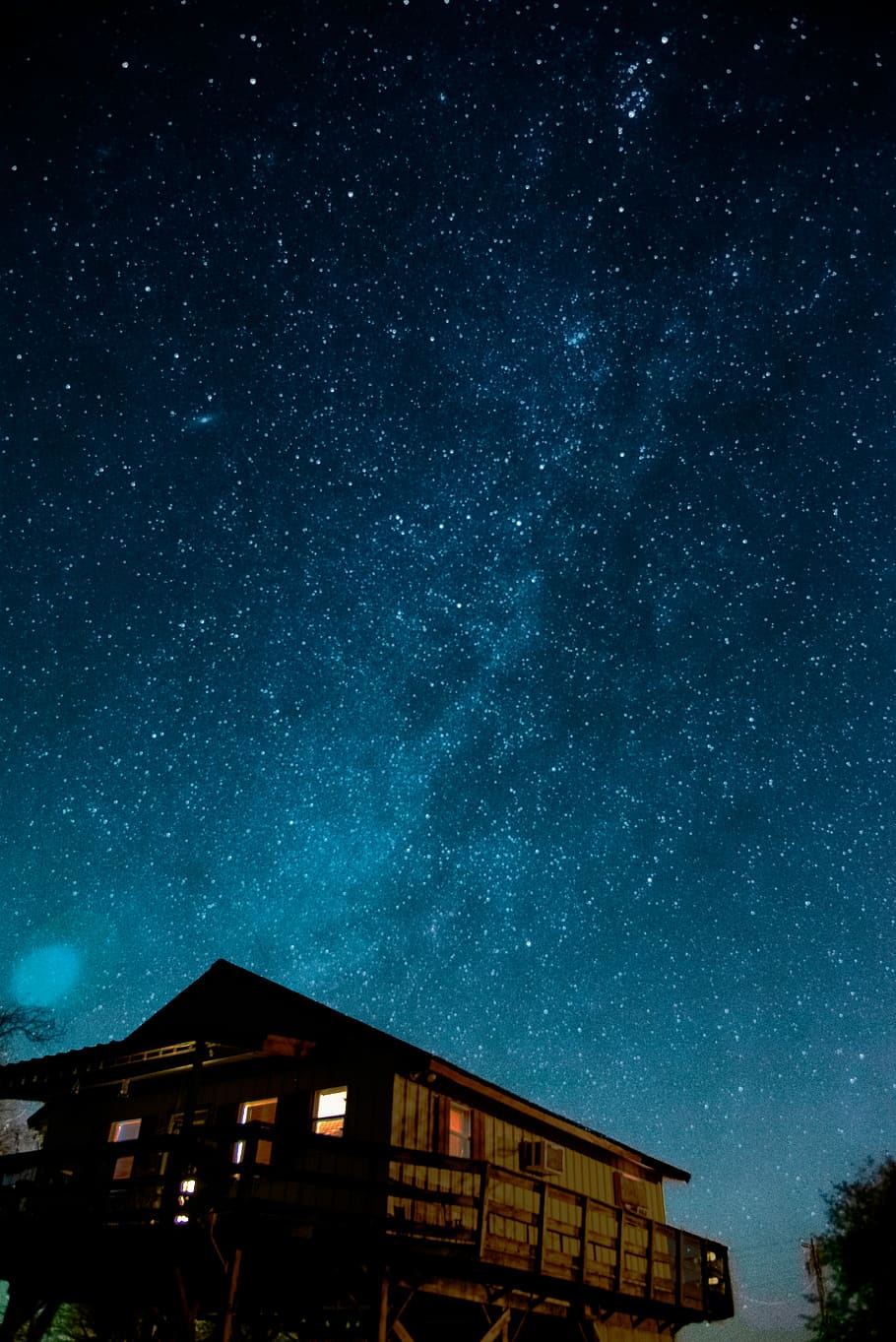 pecan island, long exposure, milky way galaxy, sky, stars, louisiana