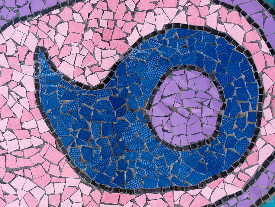 blue and purple bricks, mosaic, pattern, tile, no people, design HD wallpaper