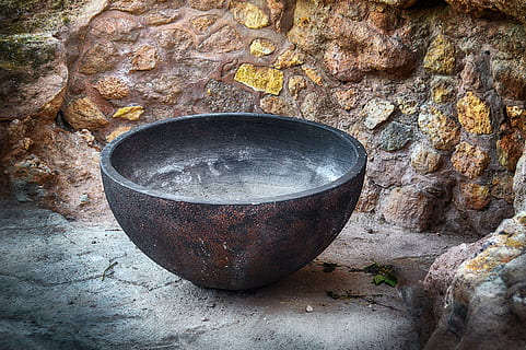 crock, bowl, ceramic, old, stone, no people, day, metal, solid HD wallpaper