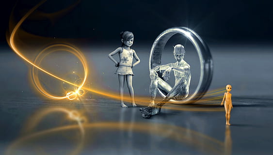 fantasy, ring, light, watch, visitors, district, girl, mysticism HD wallpaper