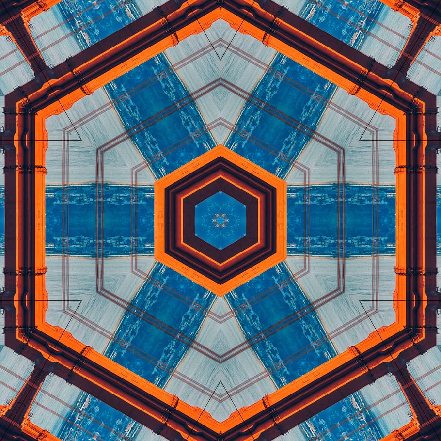 Multicolored Hexagonal Illusion Illustration, abstract painting HD wallpaper