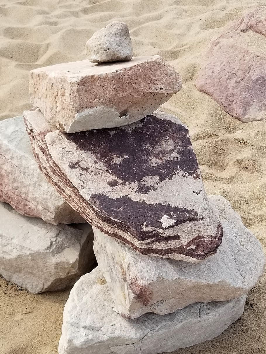 sand, rock, rocks, stack, stacked, stacked rocks, texture, beach HD wallpaper