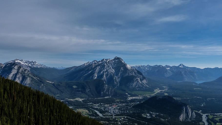 canada, banff, cloud, clouds, outside, outdoor, nature, blue HD wallpaper