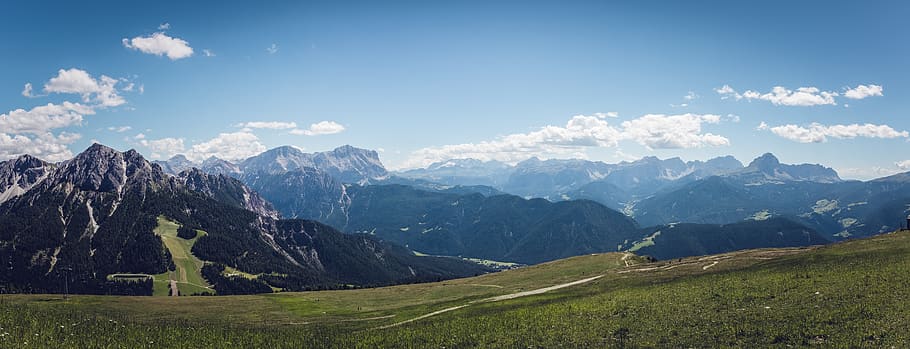 Landscape Photo of Mountains during Daytime, alps, clouds, grass HD wallpaper