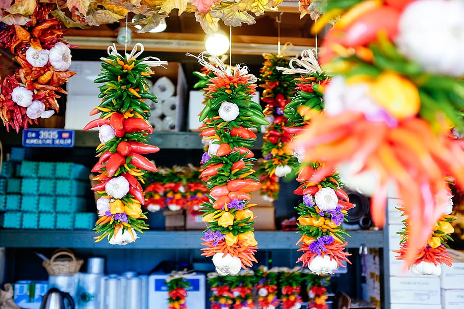 flower lanterns, flowering plant, retail, market, choice, for sale HD wallpaper