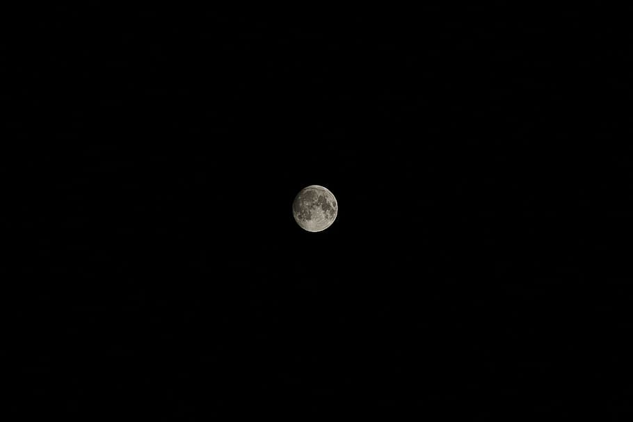black, gray, moon, night, sky, space, astronomy, beauty in nature HD wallpaper