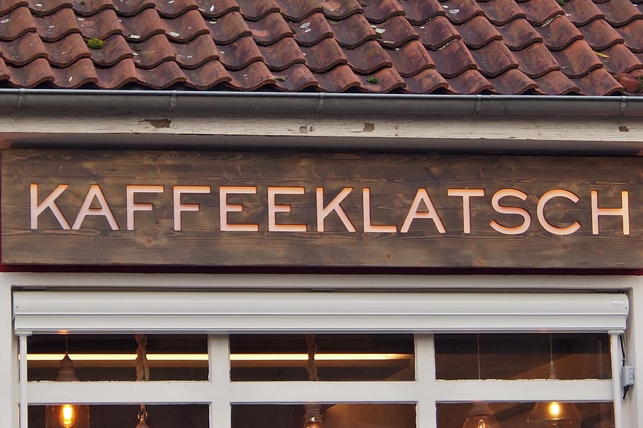 kaffeeklatsch, shield, name, cafe, advertising, architecture HD wallpaper