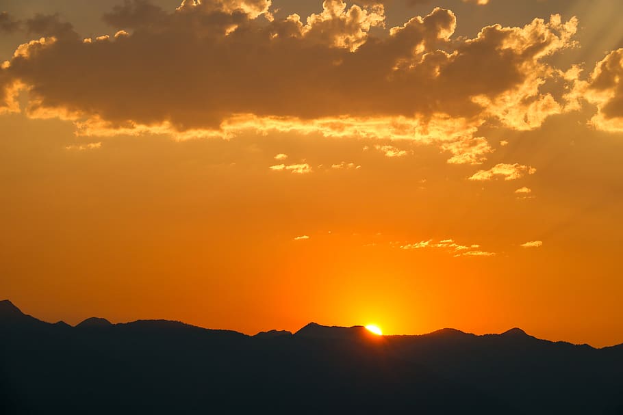 nature, sunlight, outdoors, sunset, sky, dusk, dawn, red sky HD wallpaper