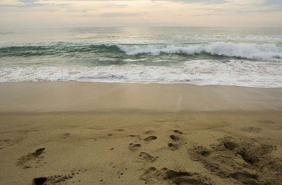 mexico, oaxaca, beach, sea, land, water, motion, sky, wave HD wallpaper