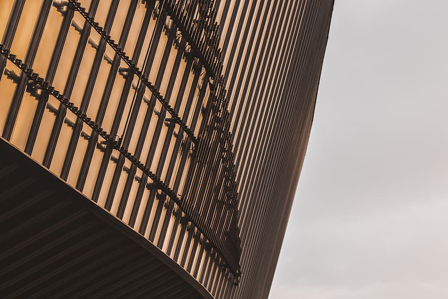 high rise building, office building, handrail, banister, staircase HD wallpaper