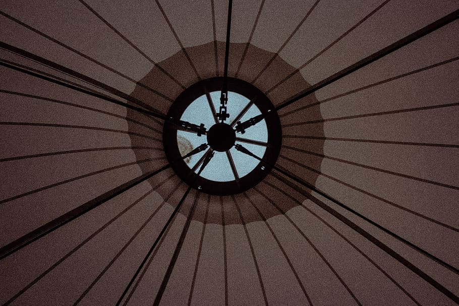brown parasol, machine, wheel, architecture, building, window, HD wallpaper