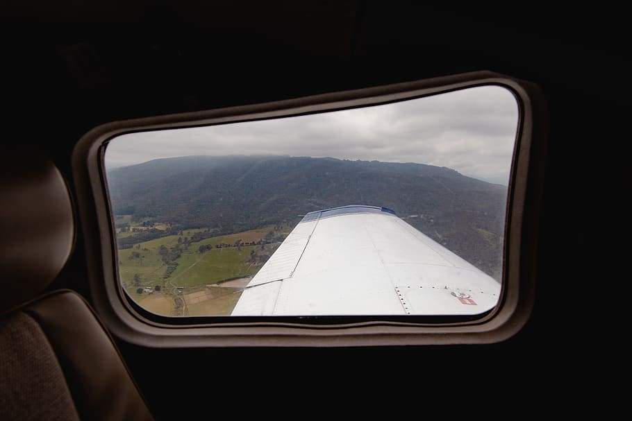 white airplane wing, mirror, car mirror, sunglasses, accessory HD wallpaper