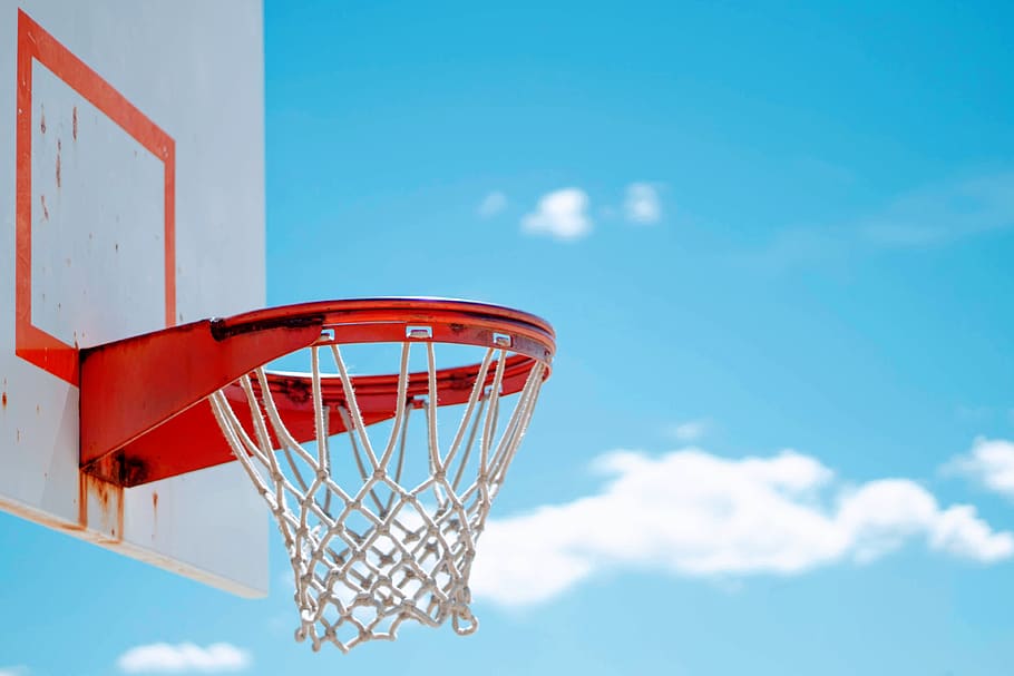 red basketball hoop with white net, accessory, glasses, accessories, HD wallpaper