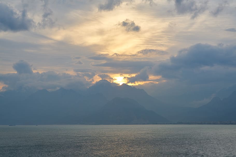 marine, landscape, clouds, ocean, water, tropical, calm, wave HD wallpaper