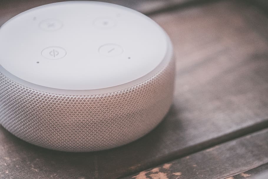 White Speaker, close-up, focus, tech, technology, wood, no people HD wallpaper
