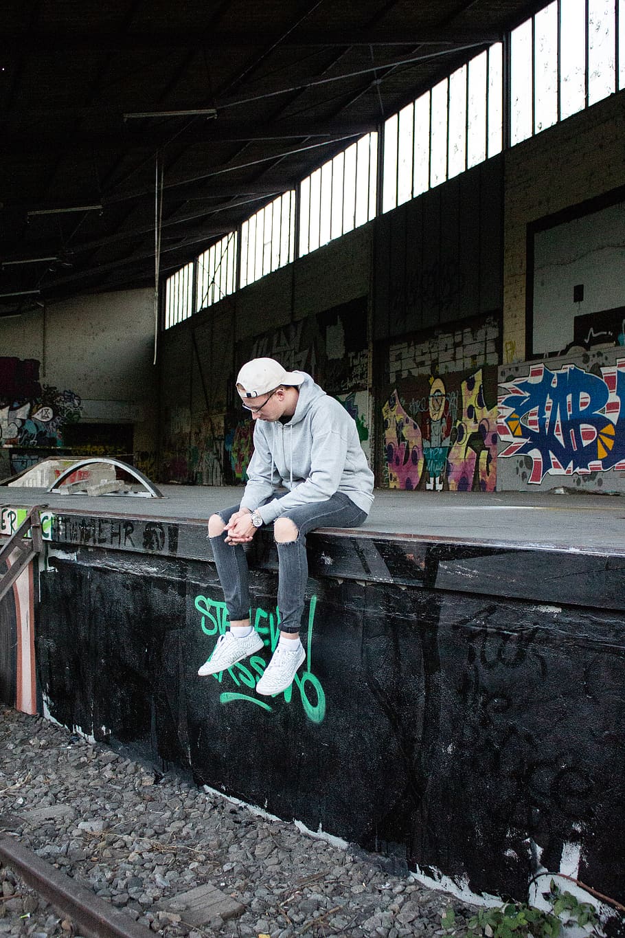 germany, dortmund, model, photoshoot, art, urban, industrial HD wallpaper