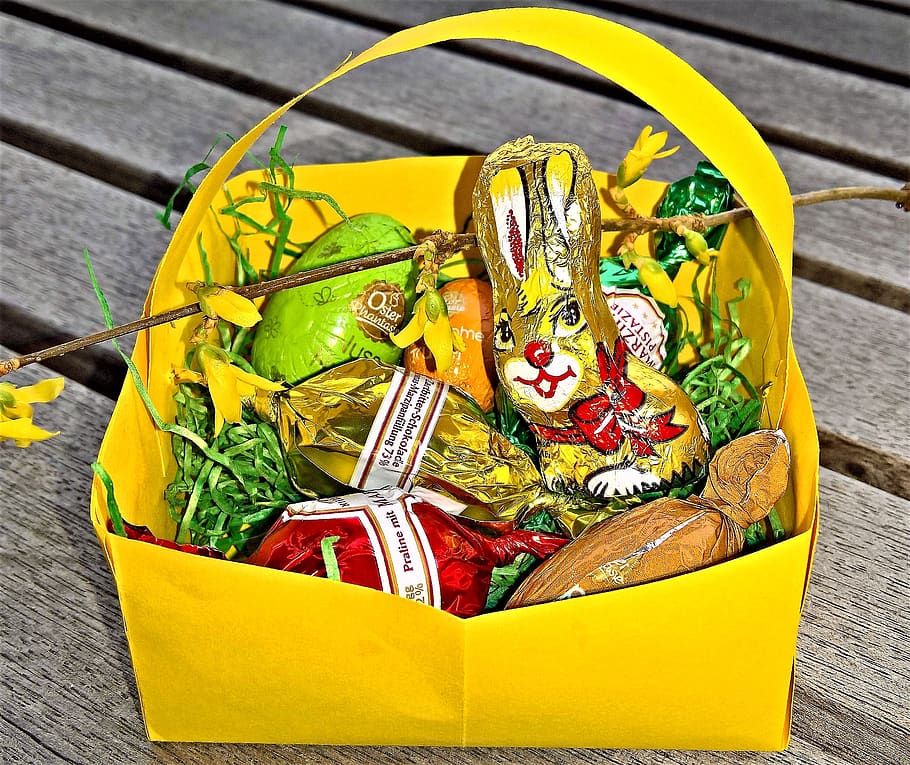 easter, easter körbchen, easter nest, easter eggs, easter bunny, HD wallpaper