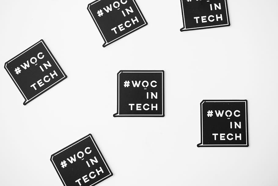 White and Black Woc in Tech Text Overlay, close -up, design, flat HD wallpaper