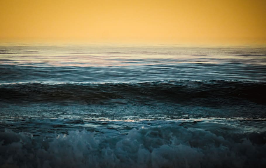calm sea under clear sky, nature, outdoors, early sunrise near san diego HD wallpaper