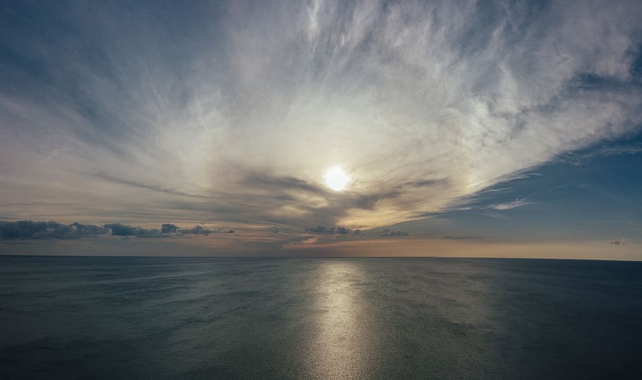 Bird's Eye View Of Ocean, beach, clouds, dawn, environment, horizon HD wallpaper