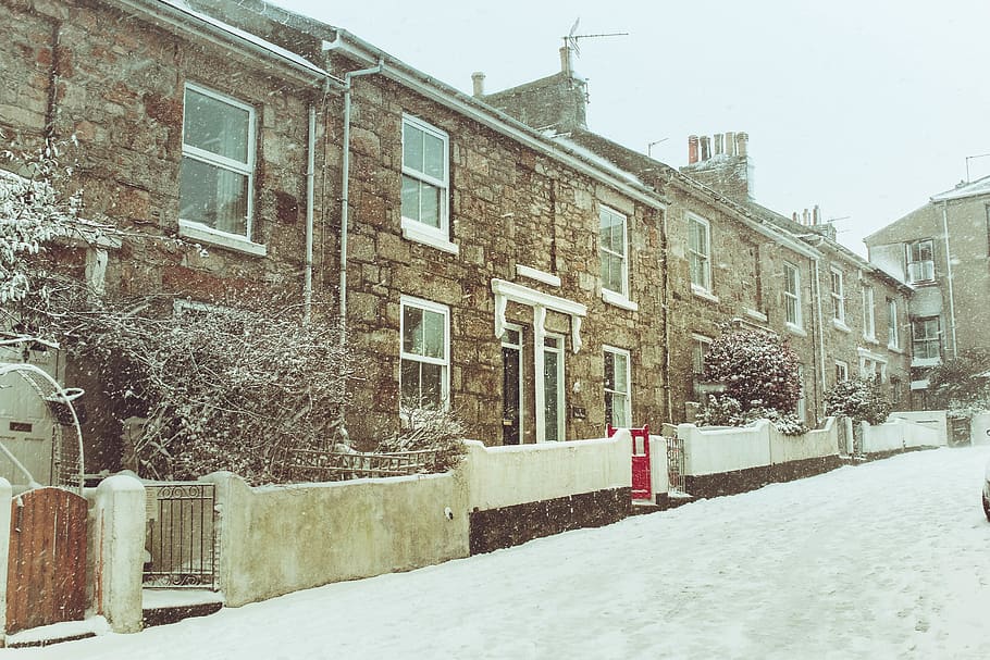 Photo of Houses During Winter, architecture, cold, daylight, exterior HD wallpaper