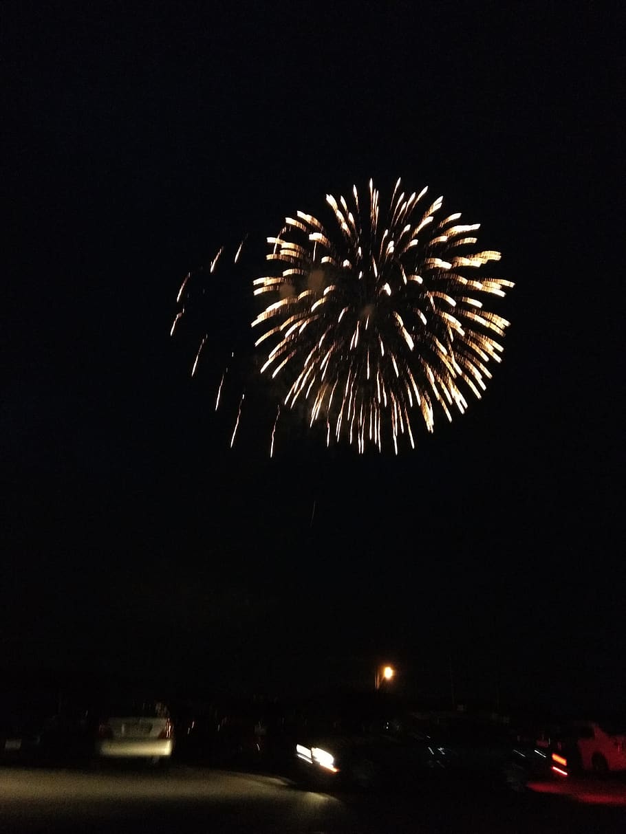 night, firework, motion, firework display, illuminated, event HD wallpaper