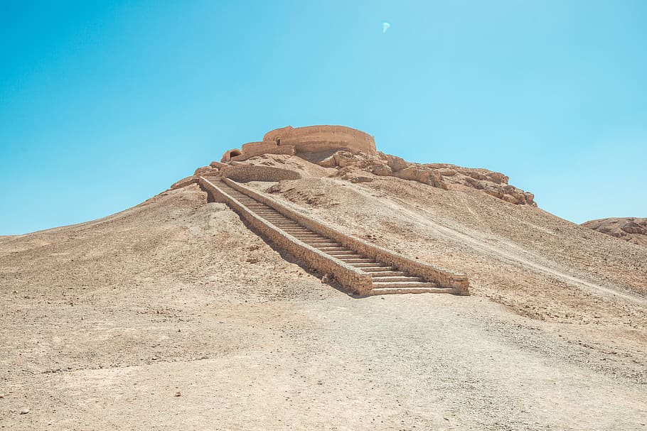 Brown Concrete Staircase, ancient, archeology, architecture, arid HD wallpaper