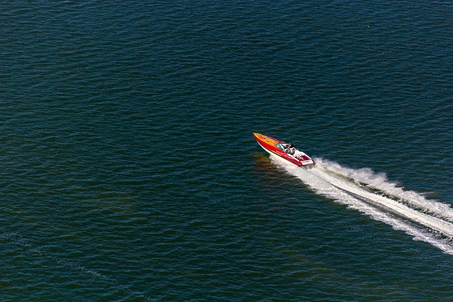 orange boat during daytime, vehicle, transportation, watercraft HD wallpaper