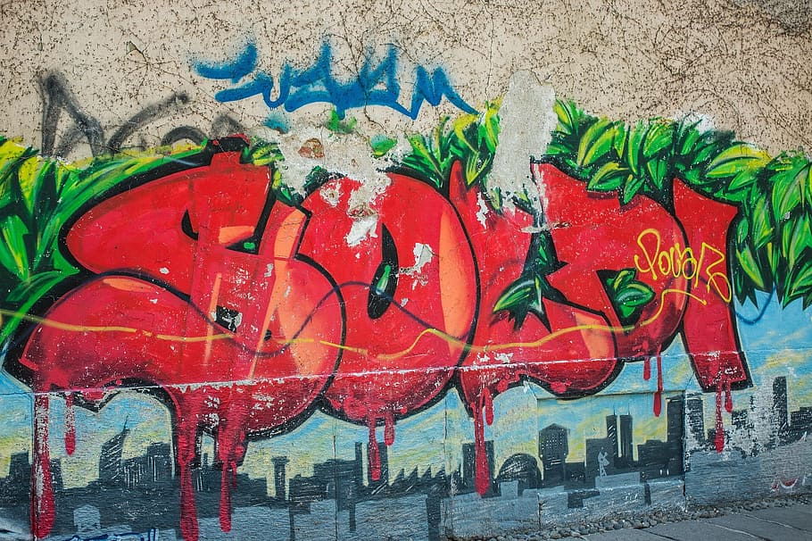 graffiti, paint, design, texture, painted, wall, construction HD wallpaper