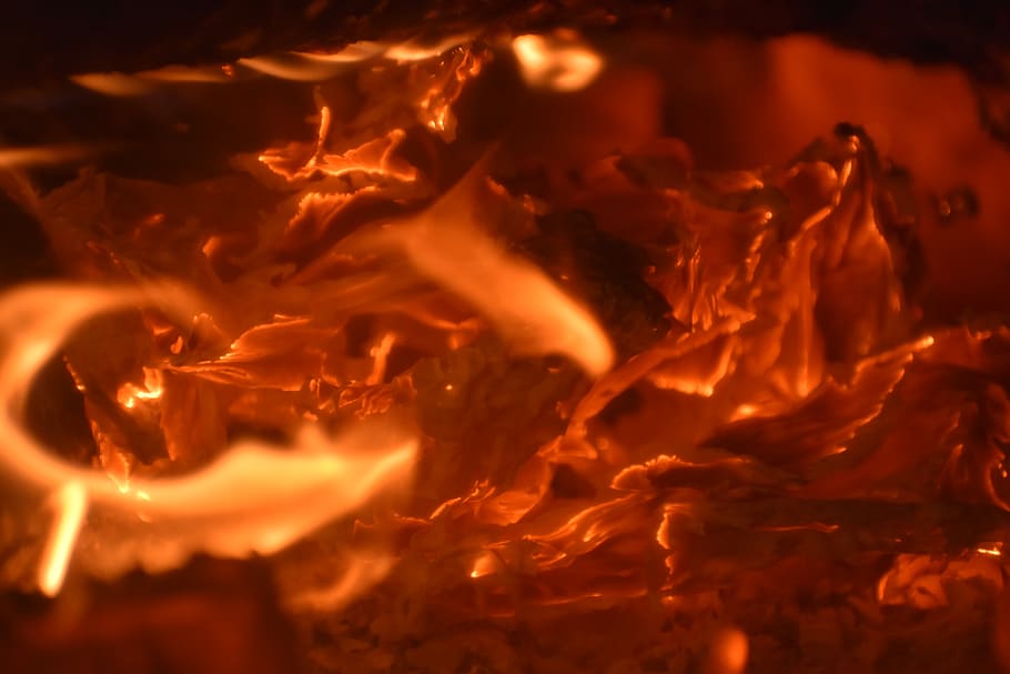 fire, outdoors, mountain, nature, flame, bonfire, volcano, eruption HD wallpaper