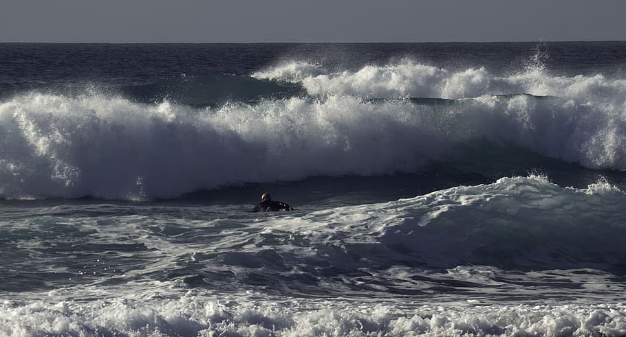 Person Surfing on Ocean, action, fun, leisure, recreation, sea HD wallpaper