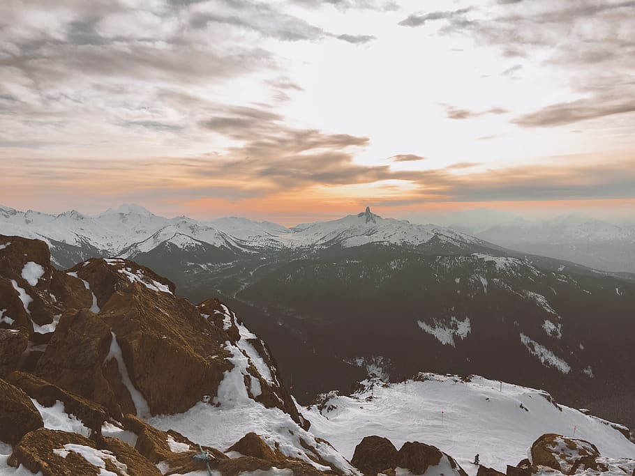 brown alps mountain, outdoors, nature, mountain range, ice, peak, HD wallpaper