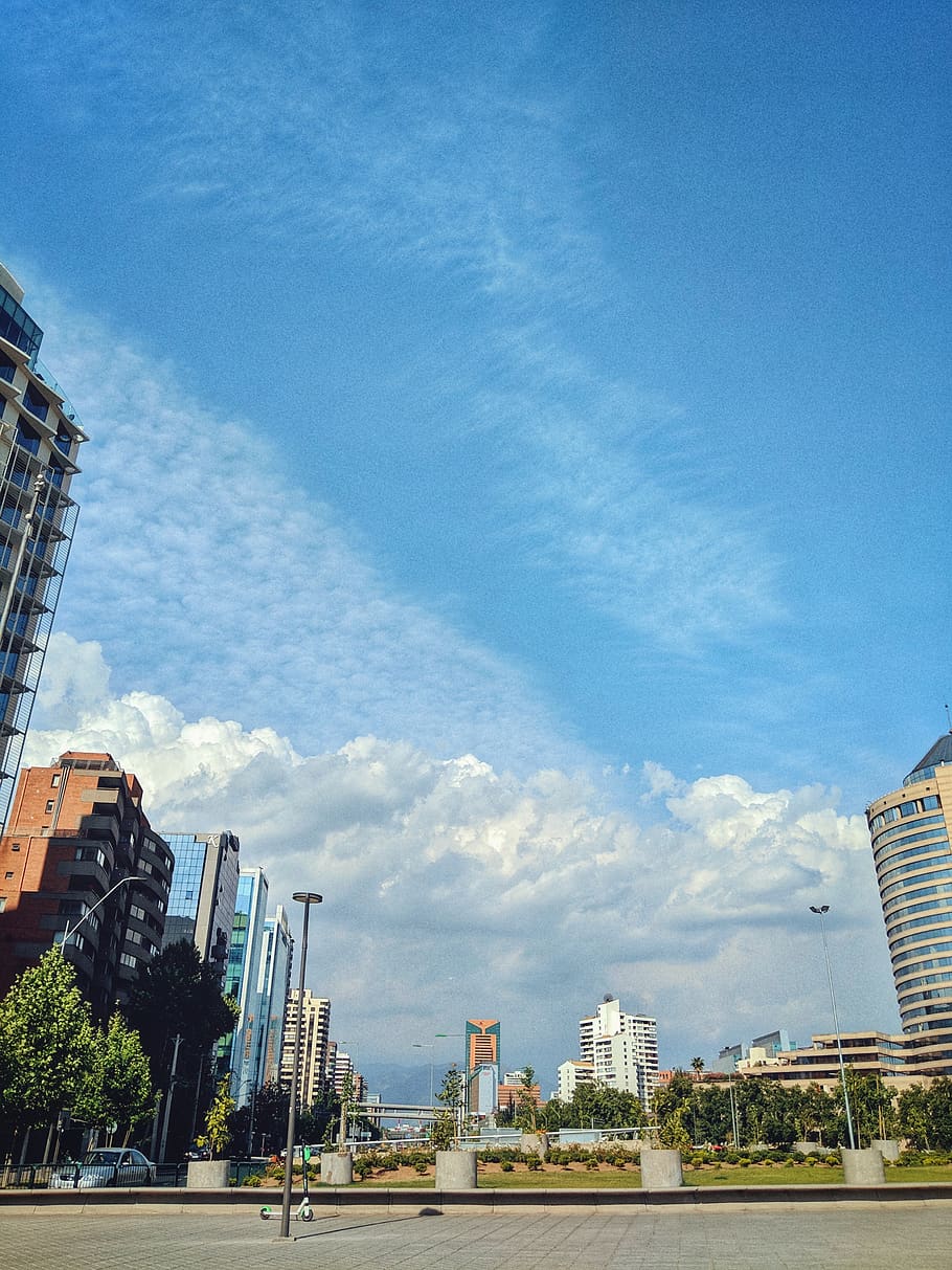 santiago, chile, cloud, city, building, built structure, building exterior HD wallpaper