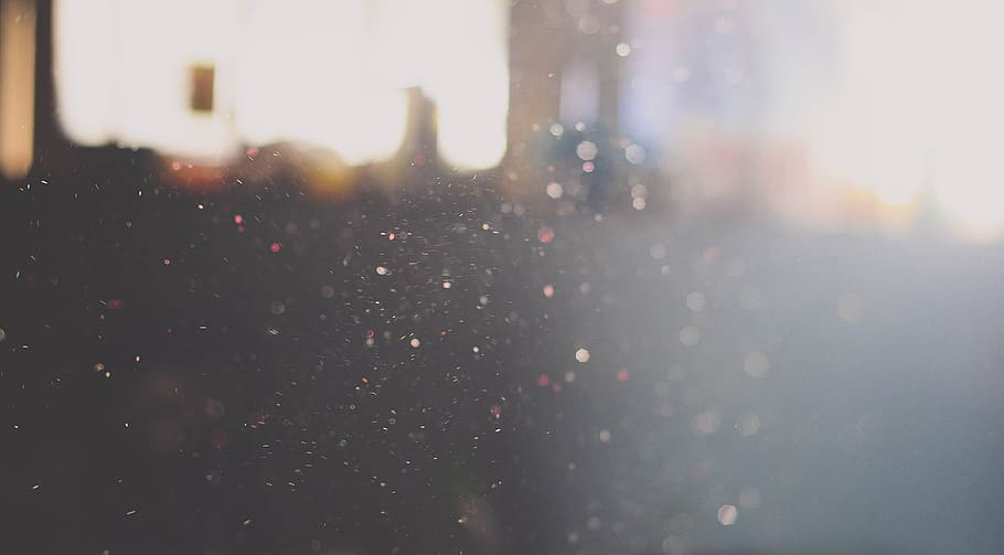 dust bokeh, morning, city, nature, architecture, window, wet HD wallpaper