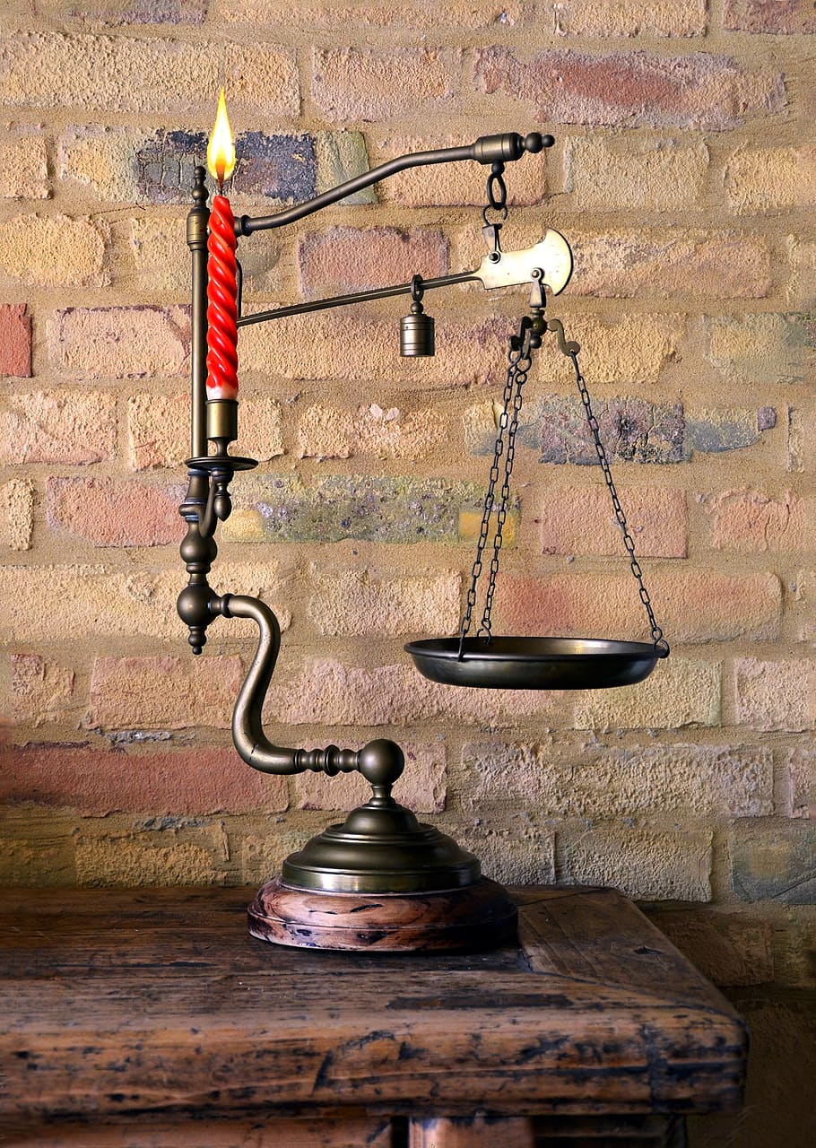 libra, candle, object, wall - building feature, lighting equipment HD wallpaper