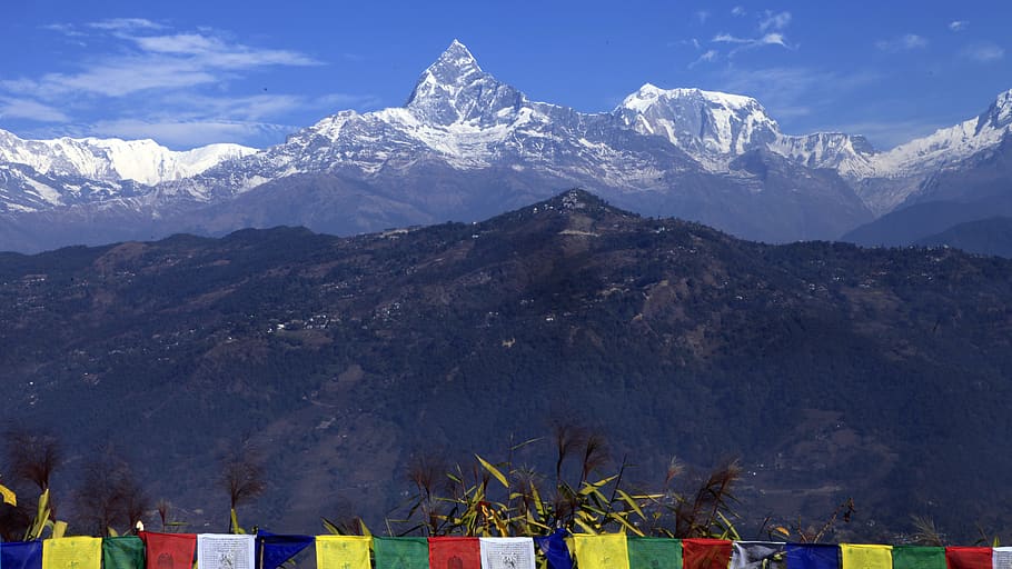 nepal, pokhara, mountain, mountain range, scenics - nature, HD wallpaper