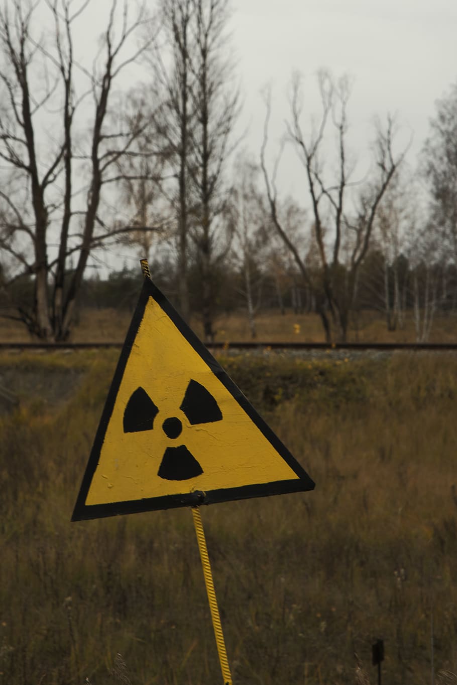 Biohazard sign, symbol, road sign, chernobyl, chernobyl exclusion zone, HD wallpaper