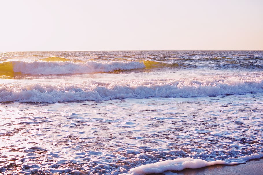 seashore during daytime, water, outdoors, ocean, nature, coast HD wallpaper