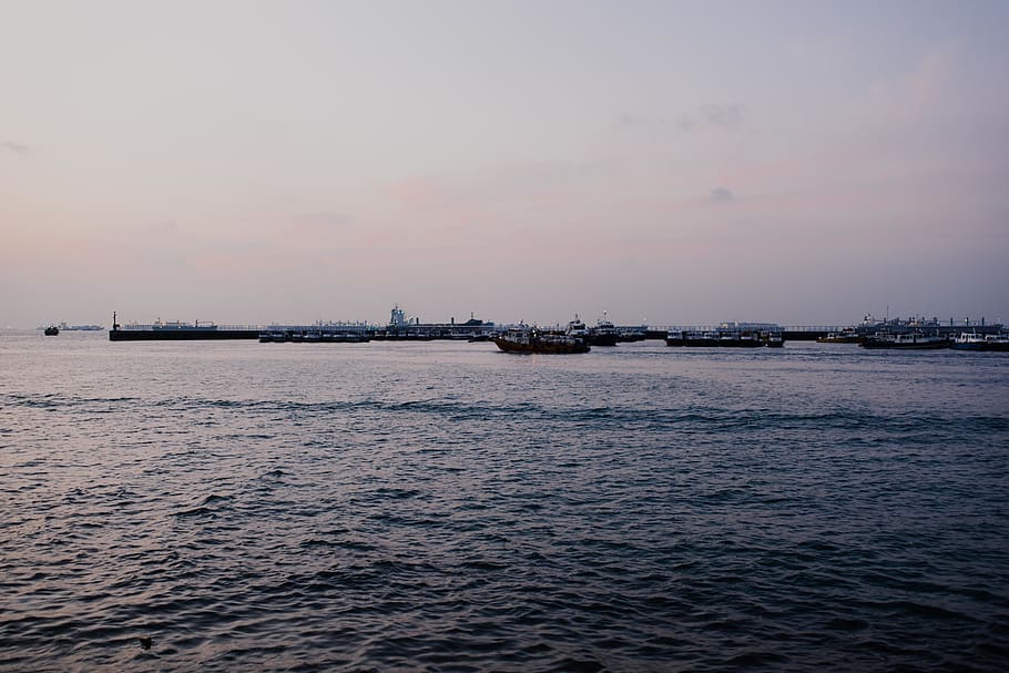 water, sky, sea, transportation, waterfront, sunset, nautical vessel HD wallpaper
