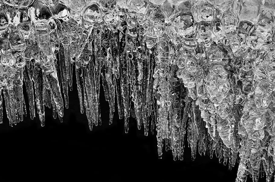 ice, winter, icicle, nature, cave, no people, textured, stalactite HD wallpaper