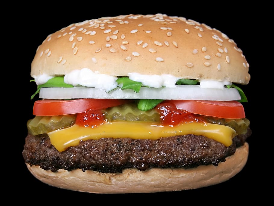 Cheese Burger, beef, bread, bun, cheeseburger, fast food, lettuce HD wallpaper