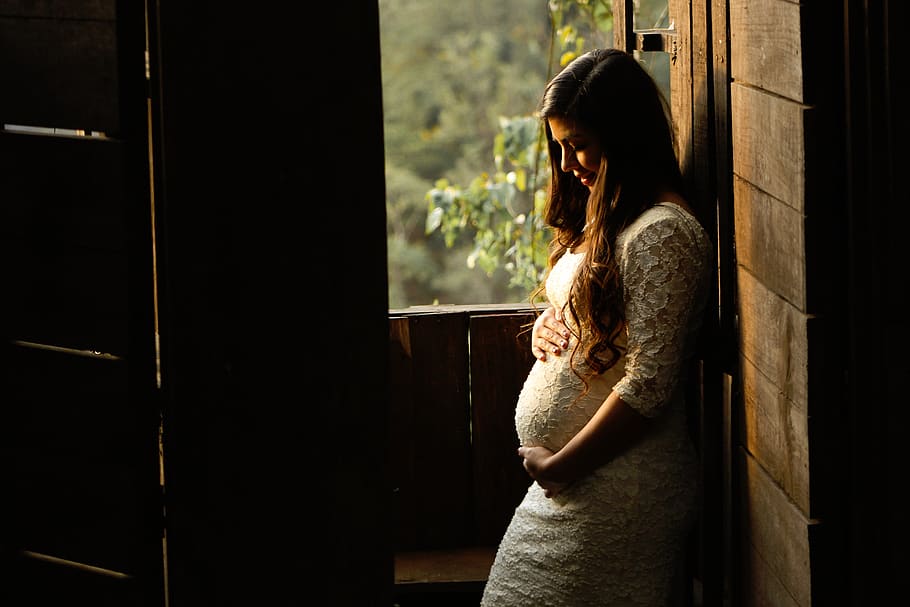 sun, sunlight, window, people, woman, lady, pregnant, baby HD wallpaper