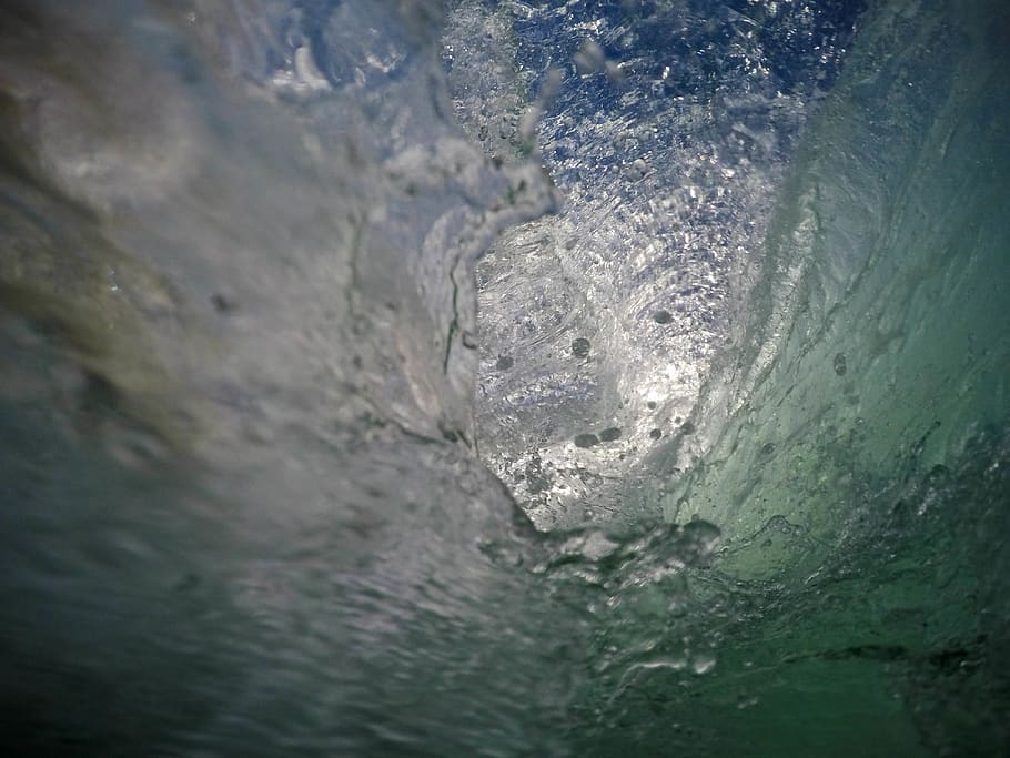 A look from inside a wave., water, ice, no people, nature, close-up HD wallpaper
