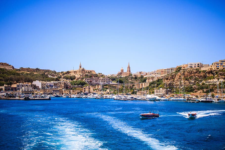 malta, marina, boat, harbor, mediterranean, tourism, maltese, HD wallpaper